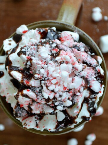 Peppermint Hot Chocolate - Go all out and load your hot chocolate up!