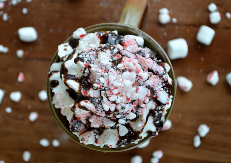 Peppermint Hot Chocolate - Go all out and load your hot chocolate up!