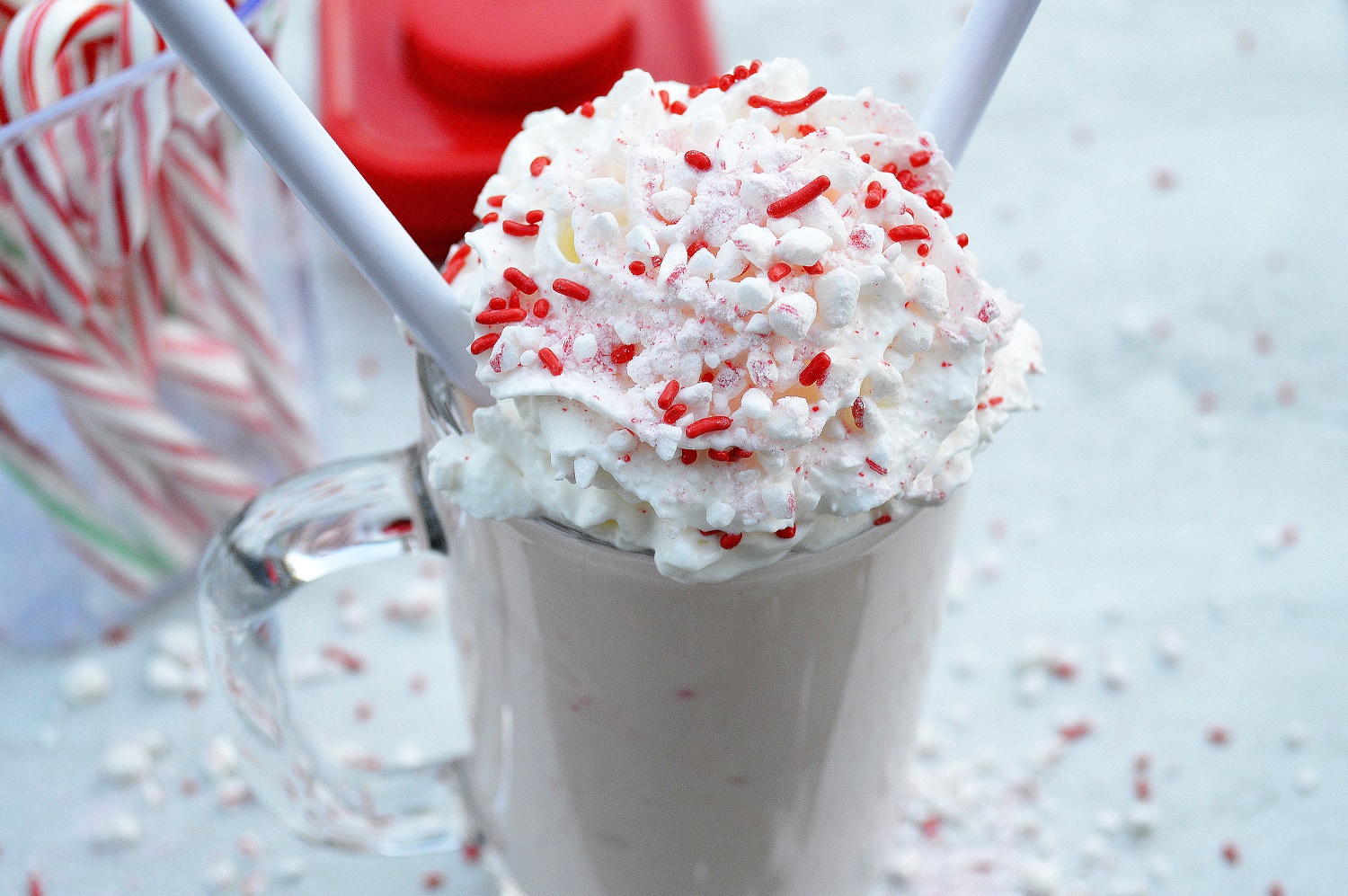 Make a Peppermint Milkshake with leftover candy canes