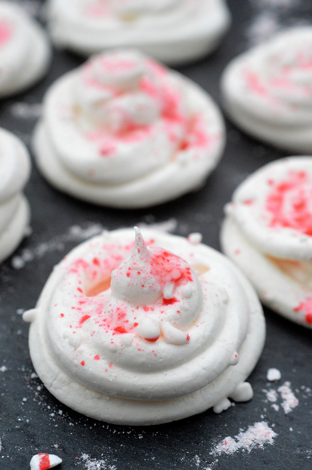 Candy Cane Meringue Cookies