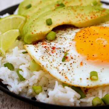 Fried Egg & Avocado Rice Bowl