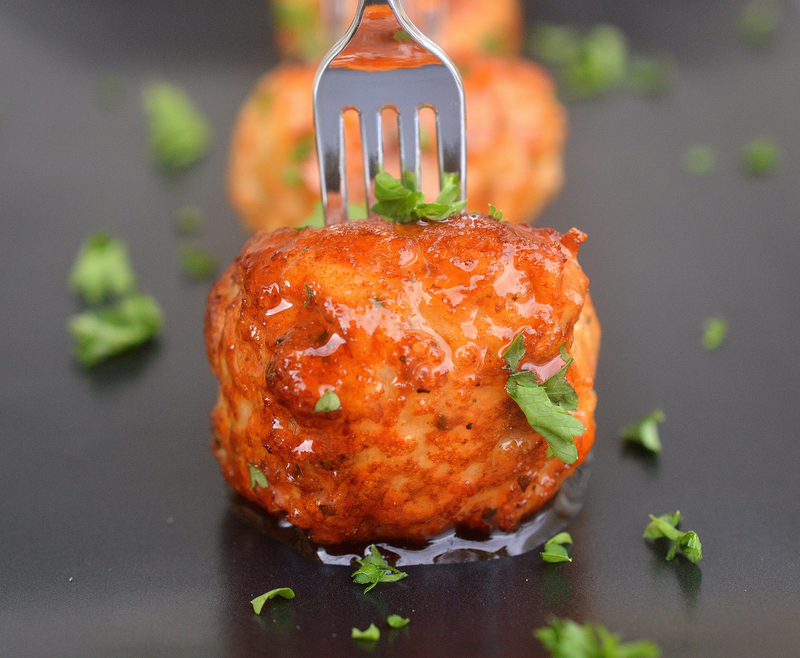 Honey Sriracha Mini Chicken Meatballs (Dairy Free)