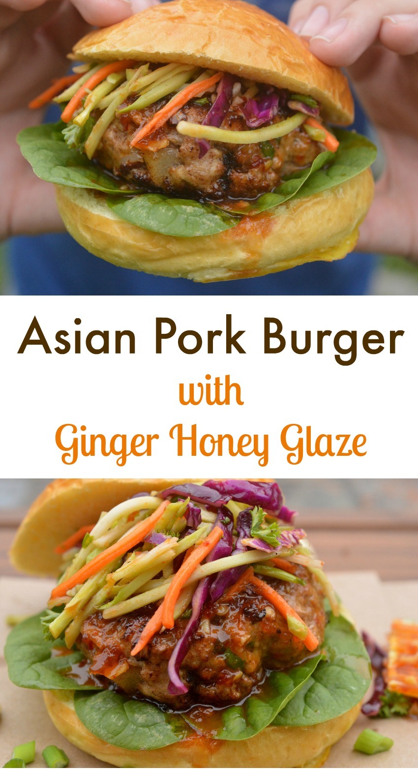 Asian Pork Burger with Ginger Honey Glaze A delicious burger!