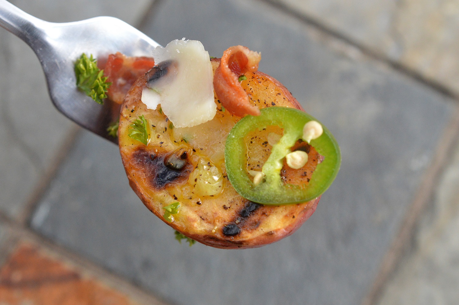 Grilled Potato Salad with Bacon & Jalapenos 