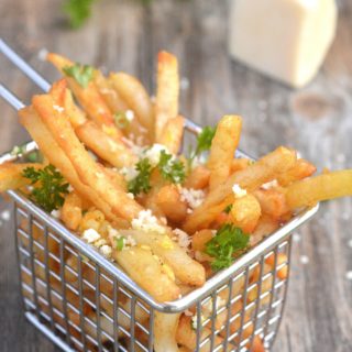 Beer Battered Garlic & Parmesan French Fries Easy to make using frozen beer battered fries! These are really good!