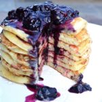 Norweigan Flat Cakes with Blueberry Compote - A cross between pancakes, waffles and crepes, these cakes are SO good you don't even need to add a thing!