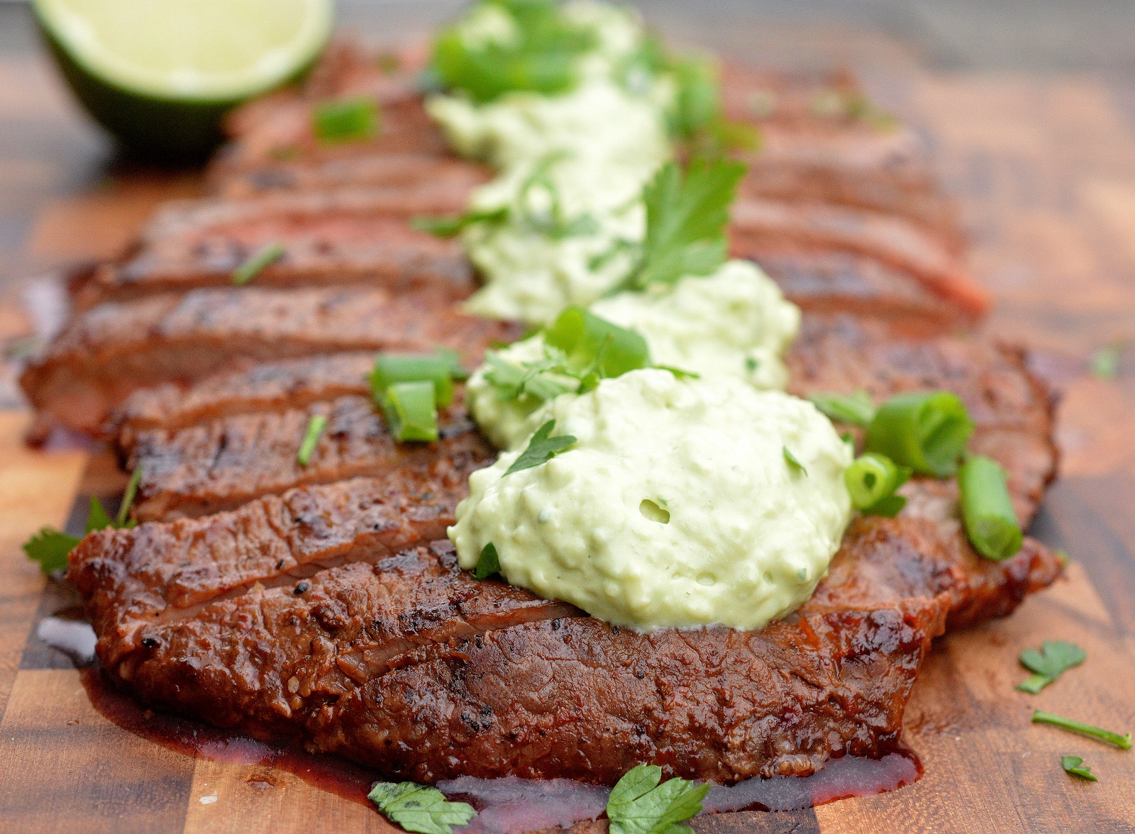 Chipotle Grilled Steak with Avocado Cream A delicious way to enjoy a steak!