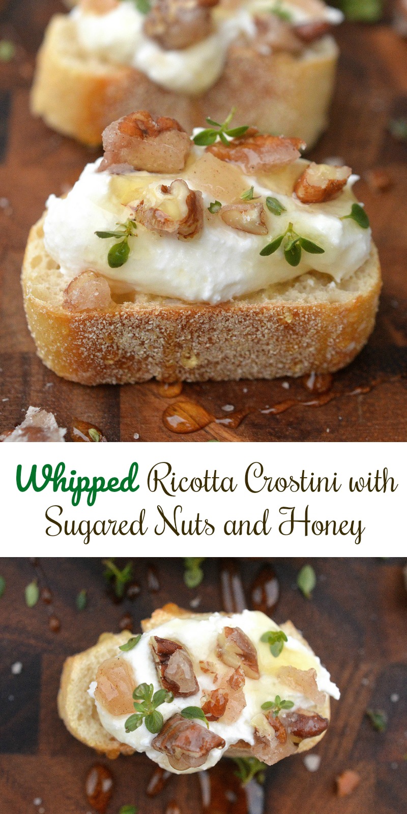 Whipped Ricotta Crostini's are sophisticated, scrumptious and make a fantastic addition to a cheese or charcuterie board or dessert!