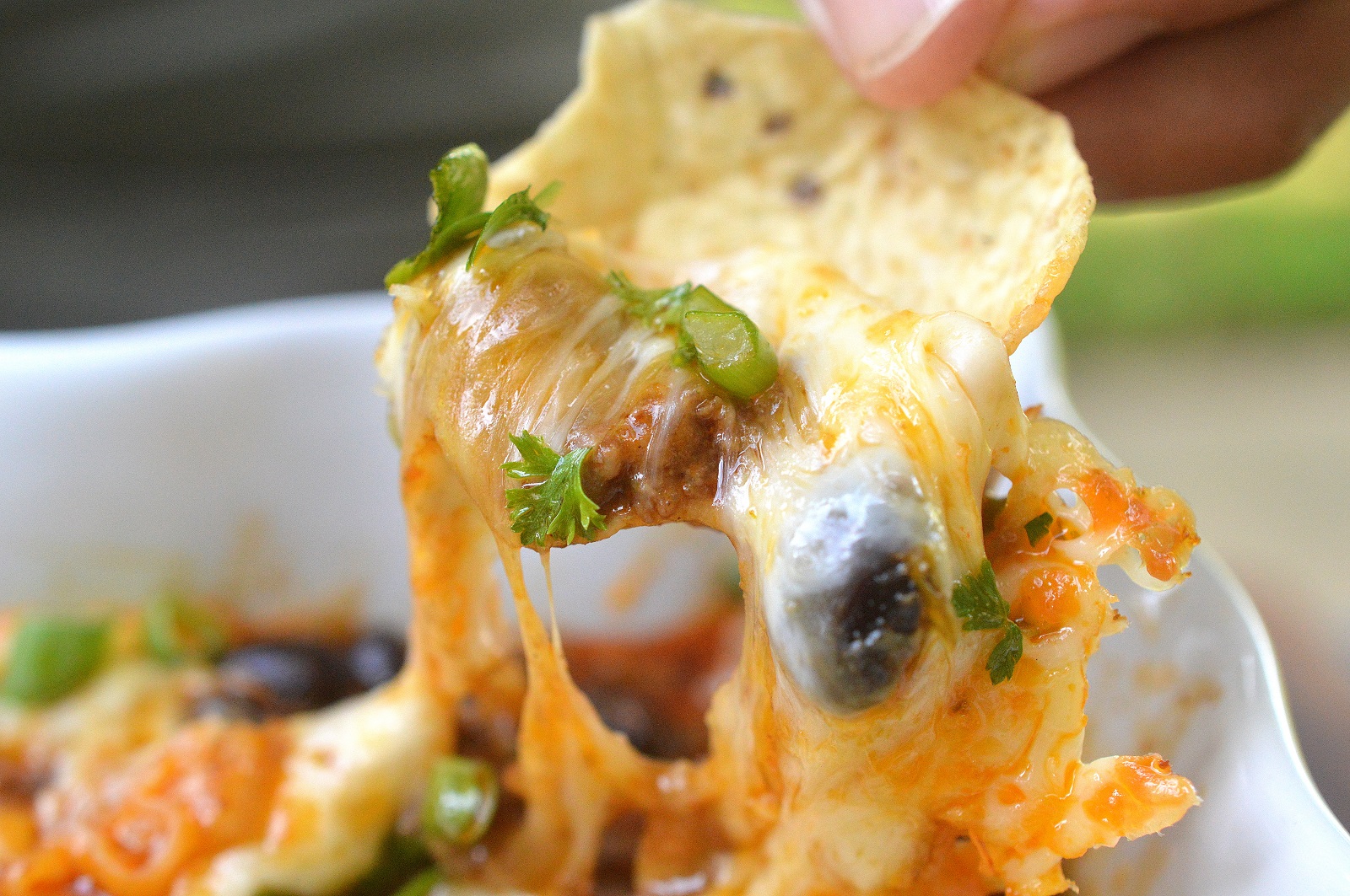 Cheesy Beef Enchilada Dip! Easy to make, gluten free and perfect for Game Day Grub!