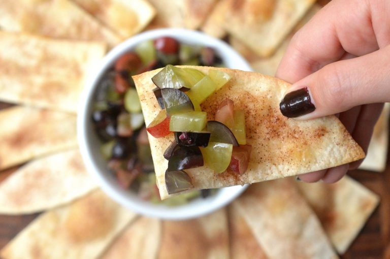 Grape Salsa with Cinnamon & Sugar Chips