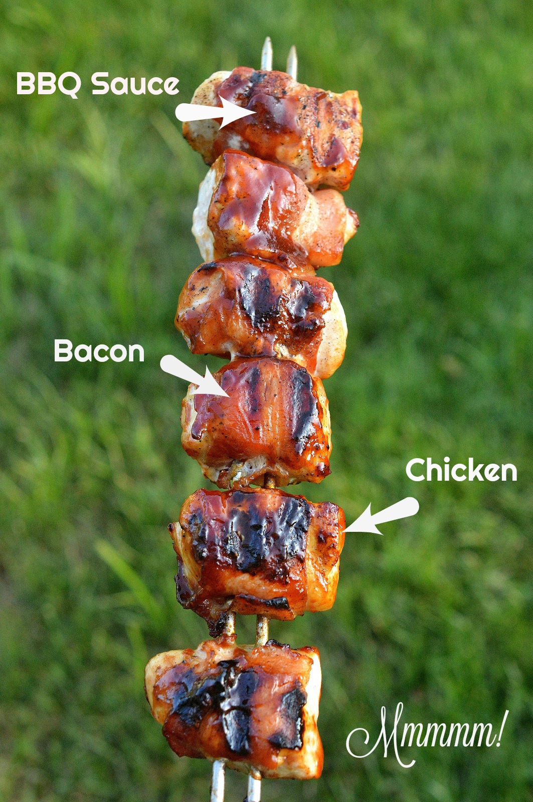 Grilled Bacon Wrapped Chicken Skewers are easy to make, full of flavor and gluten free!