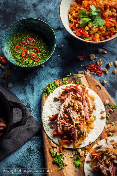 CUBAN STYLE PULLED PORK TACOS WITH MOJO VERDE 