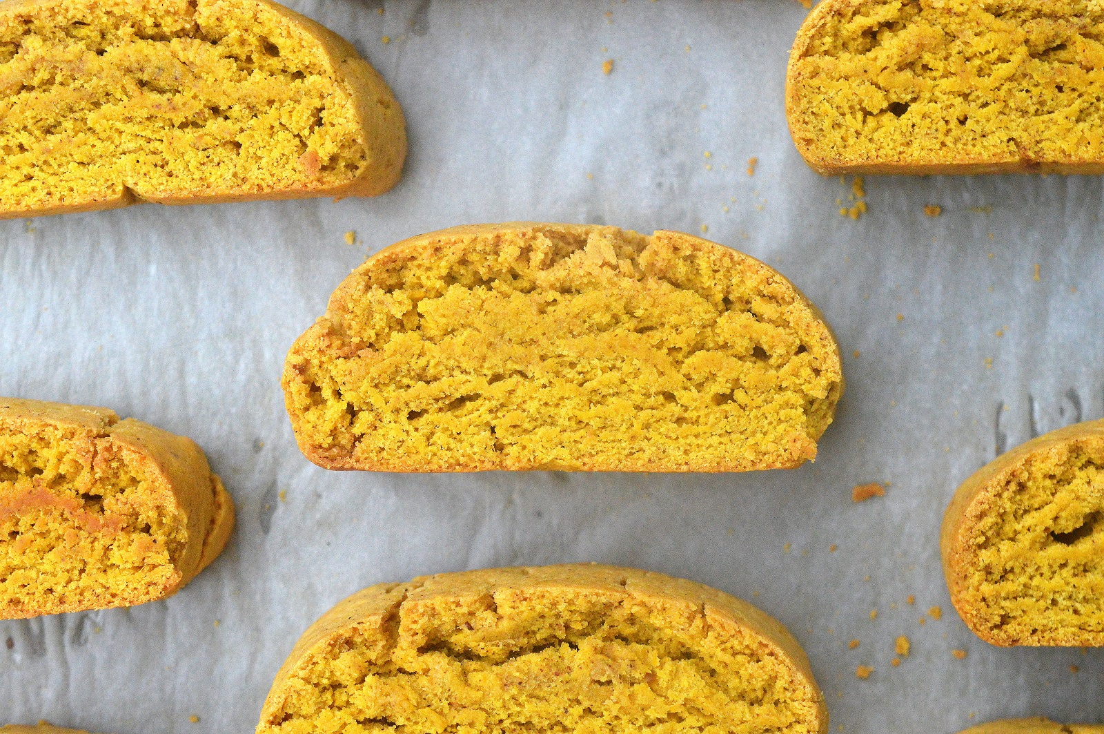 How to make biscotti. Pumpkin Biscotti on baking sheet.