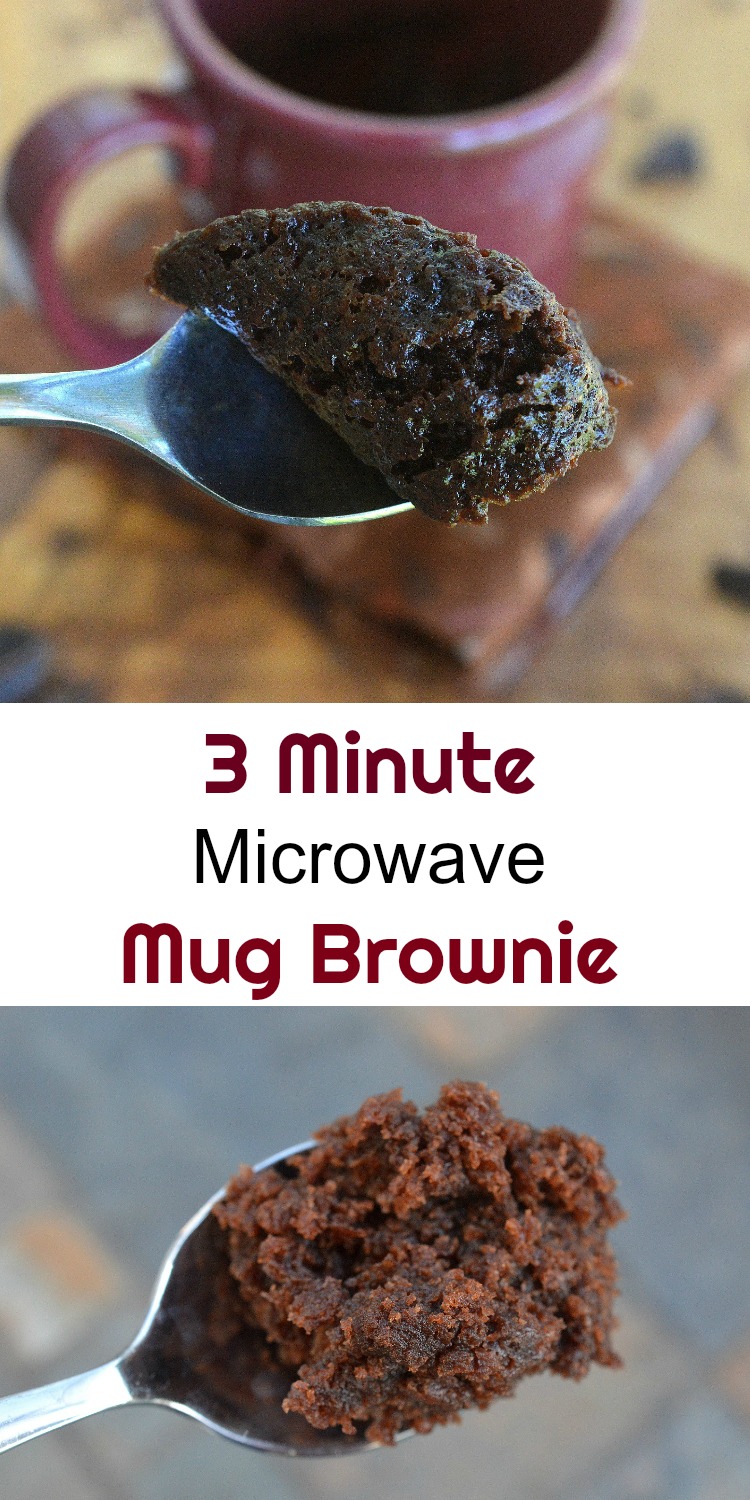 How to make a 3 Minute Mug Brownie in your microwave! Satisfy a chocolate or sweet craving...fast!