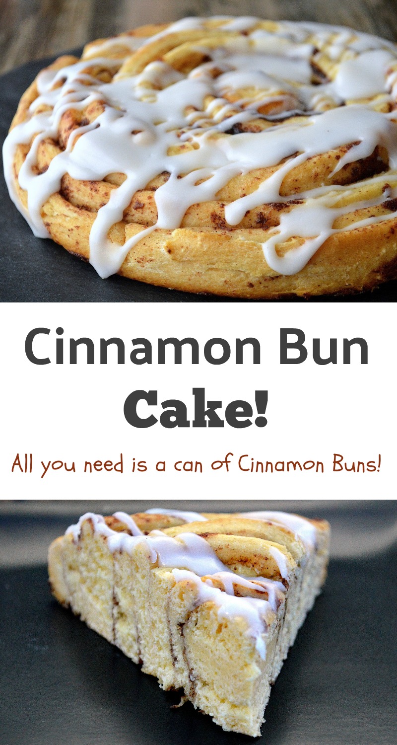 All you need to make this Cinnamon Bun Cake is a can of Pillsbury Grands Cinnamon Buns. This is so easy, moist and delicious!