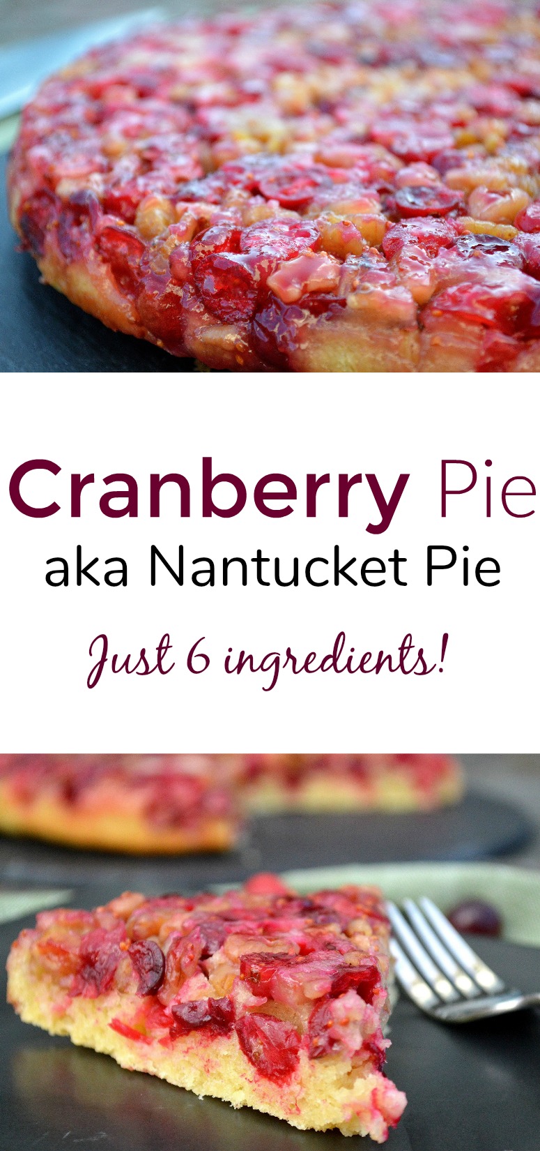 Cranberry Pie aka Nantucket Pie is a memorable (and easy) Christmas or Thanksgiving dessert! 