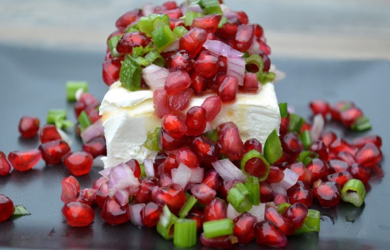 Pomegranate Salsa makes for a festive, pretty and delicious appetizer