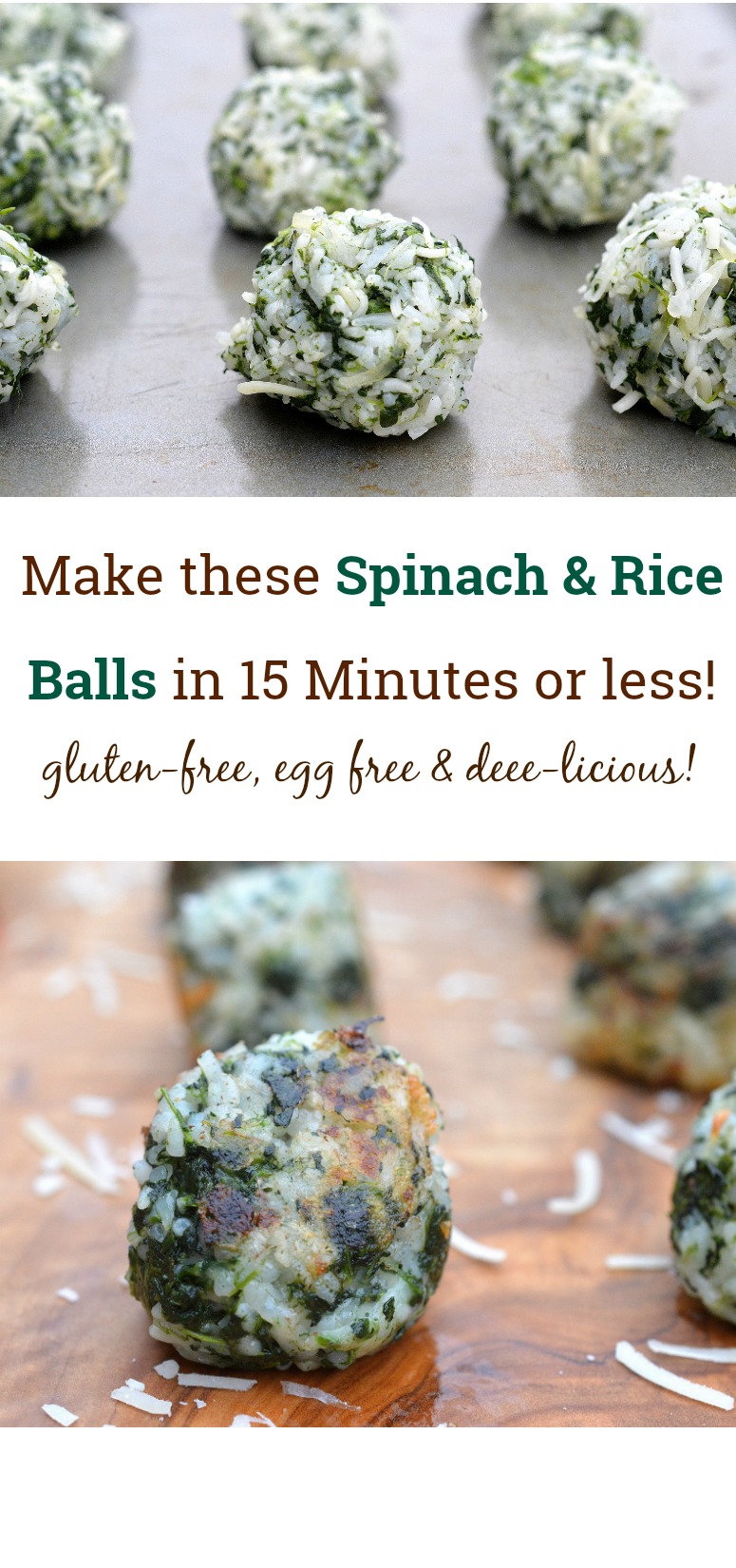 Spinach & Rice Balls, a delicious alternative to the traditional!Gluten free, egg free & delicious!