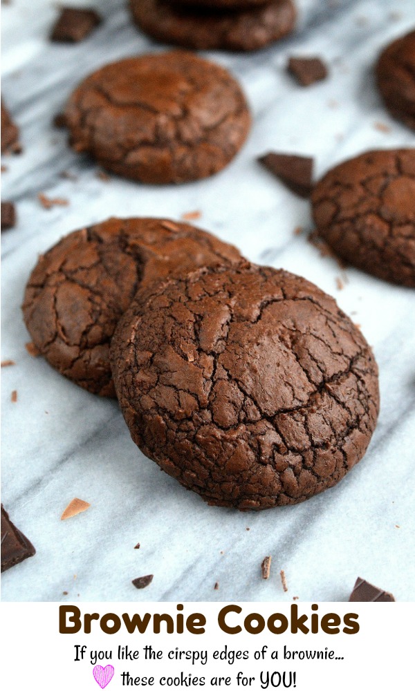 Brownie Cookies Recipe. If you like brownie edges, then these cookies are for YOU!