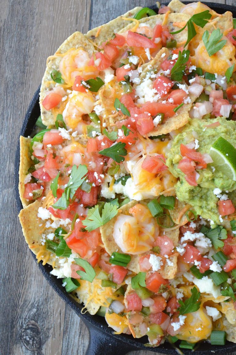 Shrimp Nachos! So good! Easy, light and fun!