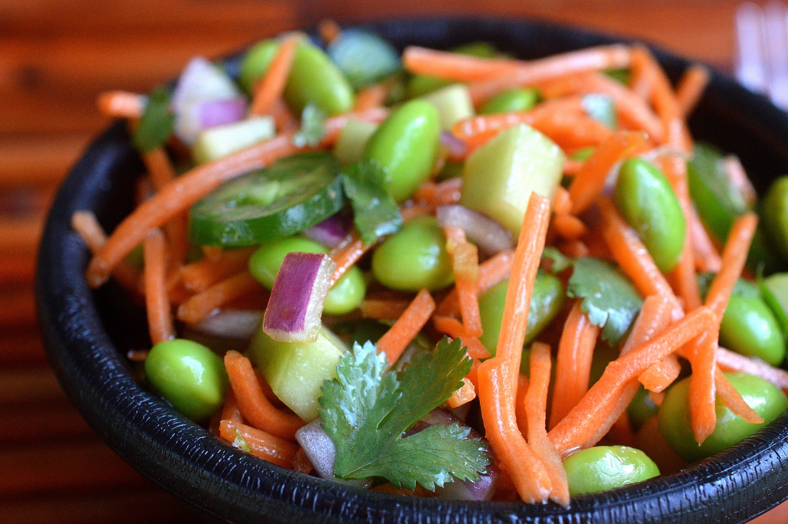 Asian Edamame Salad is popping with flavors, easy to make and can be customized to your tastes. Goes well with BBQ foods.