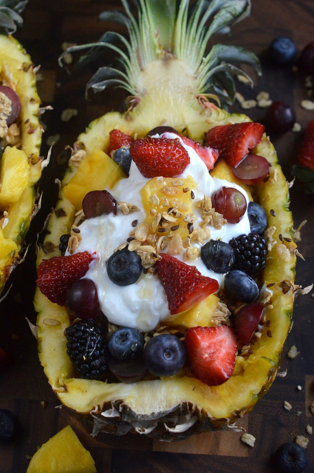 The BEST Breakfast I ever had! An over the top Yogurt & Granola Stuffed Pineapple