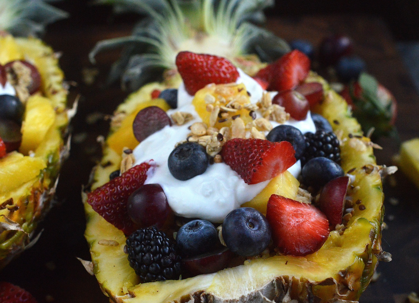 The BEST Breakfast I ever had! An over the top Yogurt & Granola Stuffed Pineapple