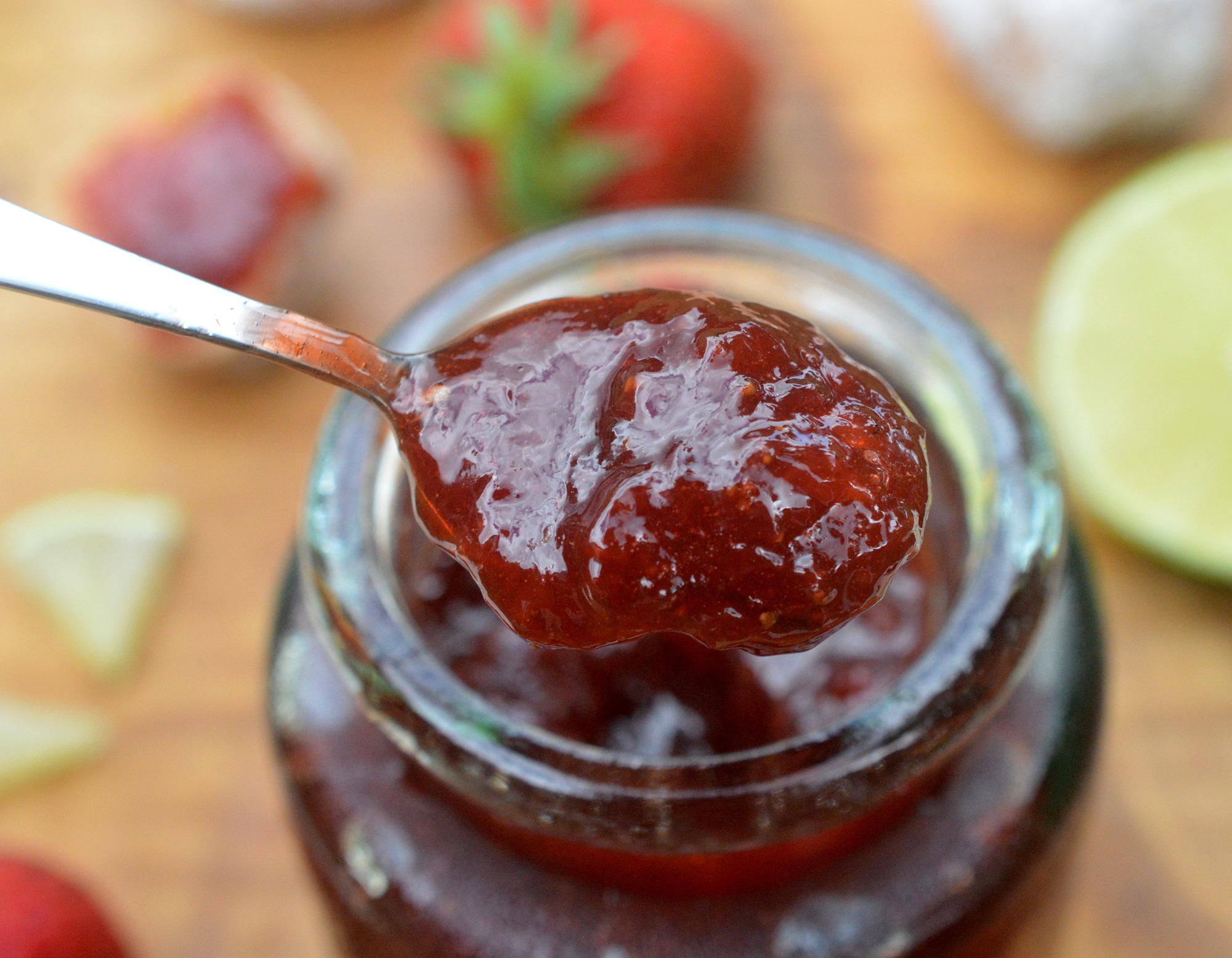 Easy Strawberry Lime Refrigerator Jam