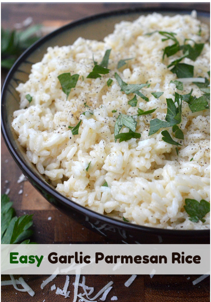 Easy Garlic Parmesan Rice....Cheesy & delicious!