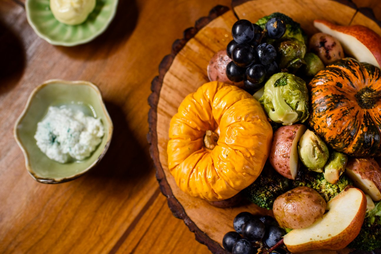 Cheeseboard with Roasted Pumpkins