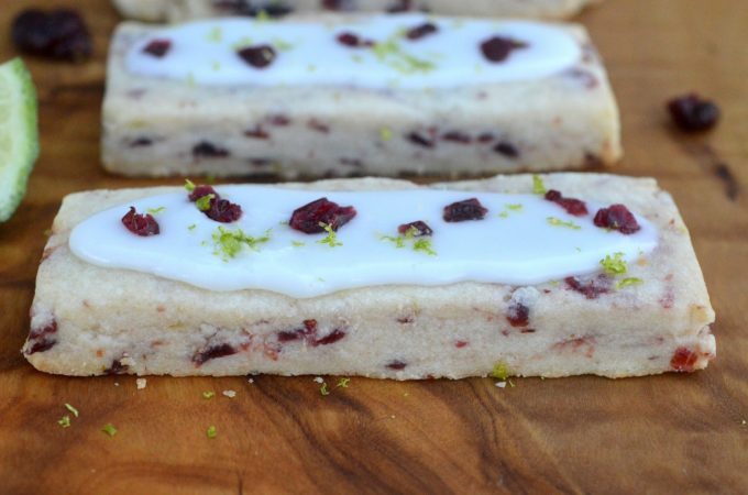 Cranberry Lime Shortbread Cookies