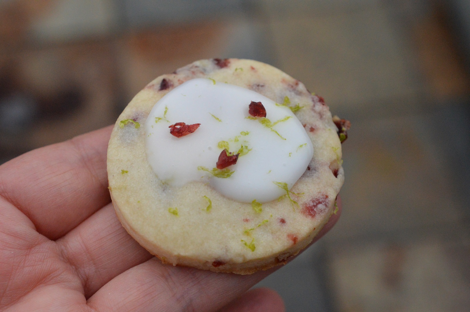 Cranberry Lime Shortbread Cookies recipe