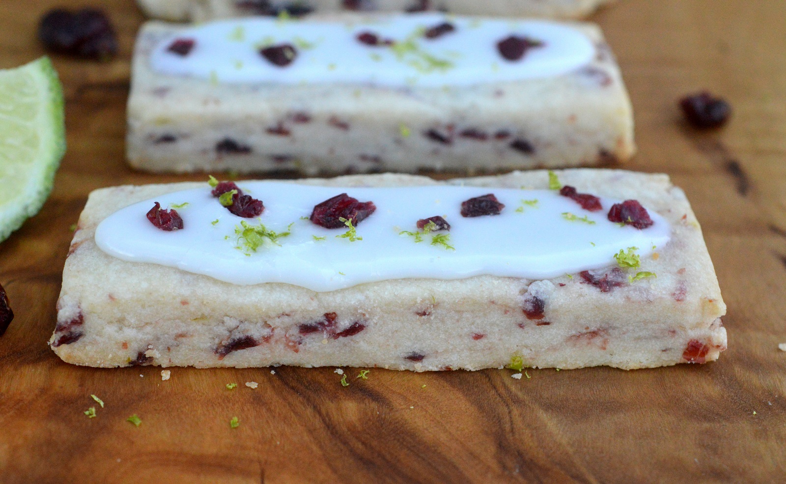 Cranberry Lime Shortbread Cookies