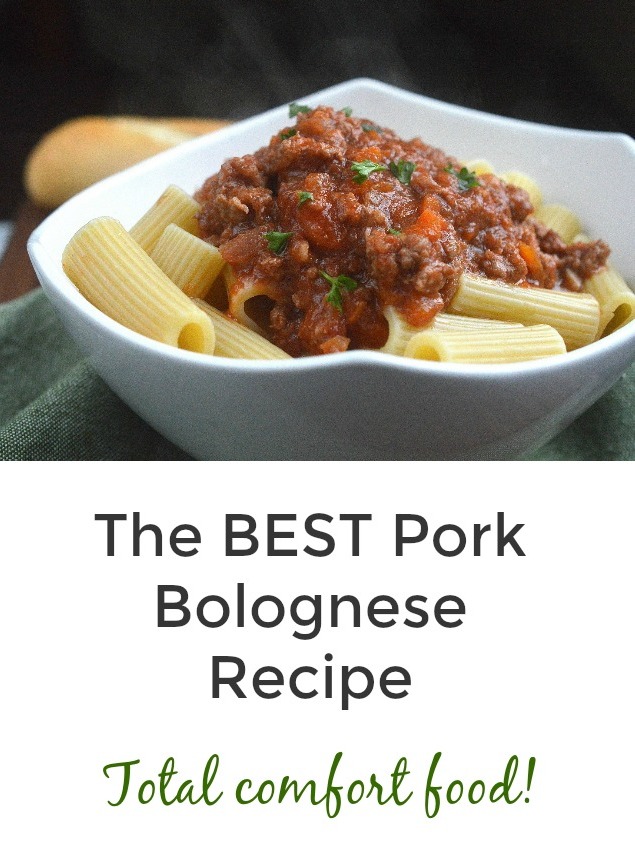 The BEST Pork Bolognese Recipe. Pure comfort food! How to make Bolognese.