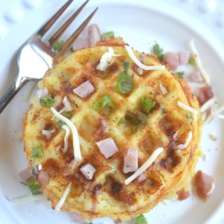 Ham and Cheese Hashbrown Waffles - Damn Delicious