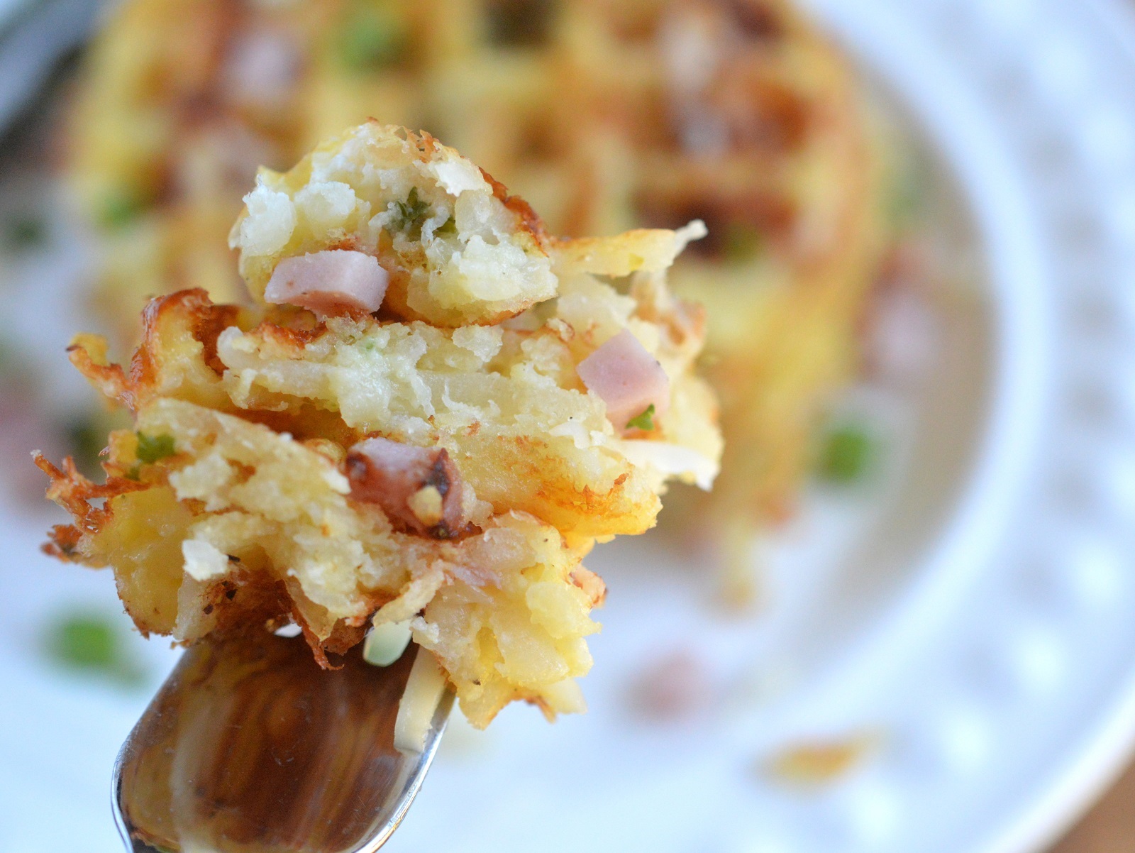 Ham and Cheese Hashbrown Waffles - Damn Delicious