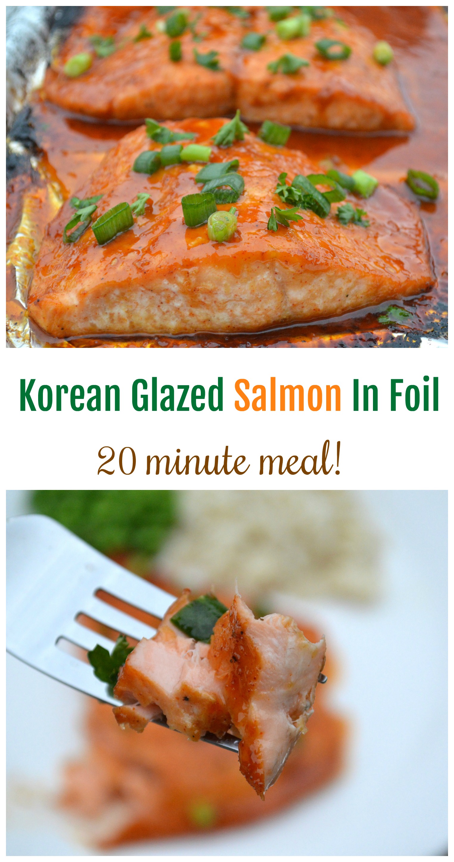 Korean Salmon in foil Recipe, Gochujang salmon recipe. Salmon in foil recipe. Oven baked salmon.