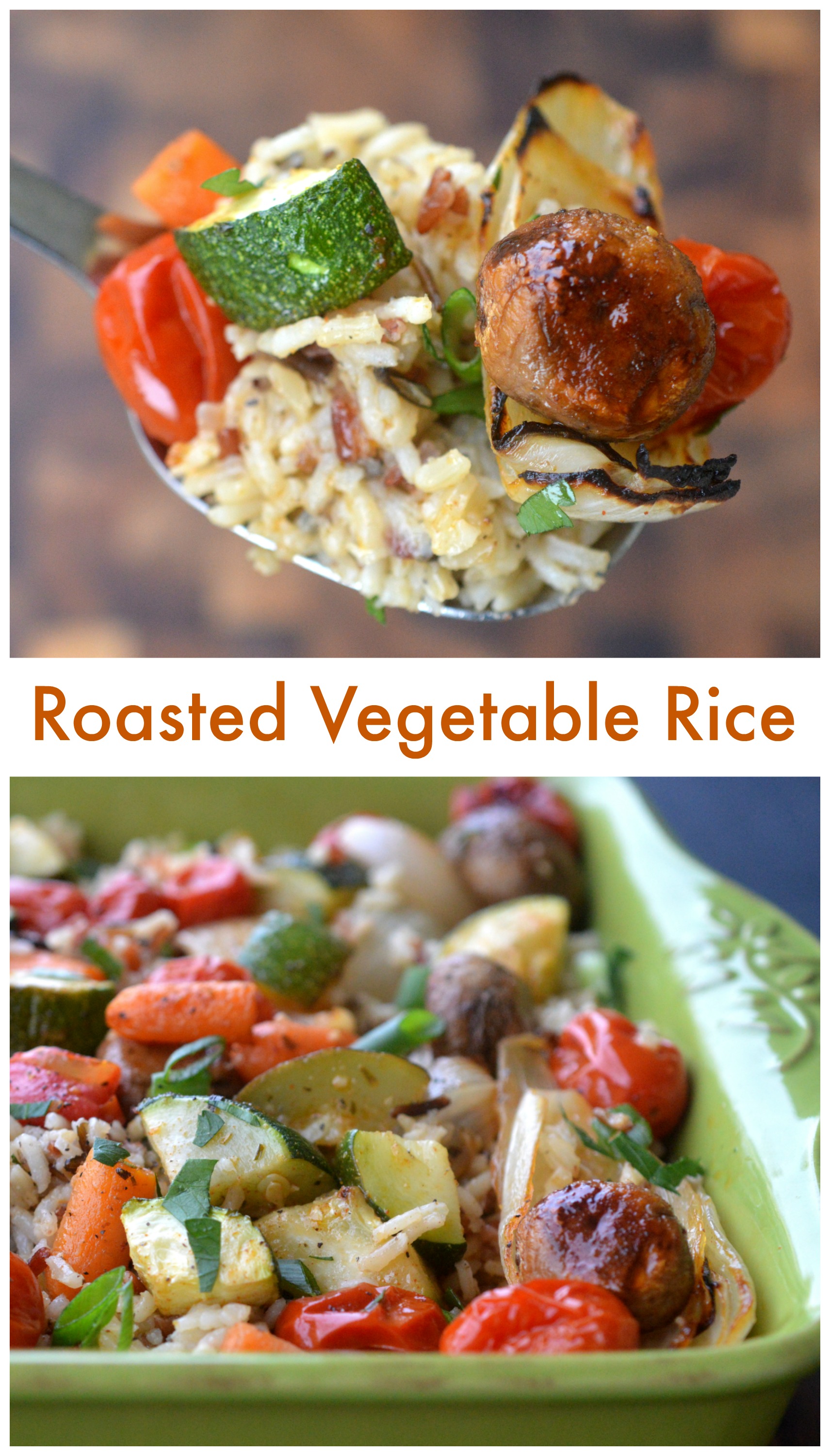 Roasted Vegetable Rice Recipe, perfect as a side or as a meatless main dish