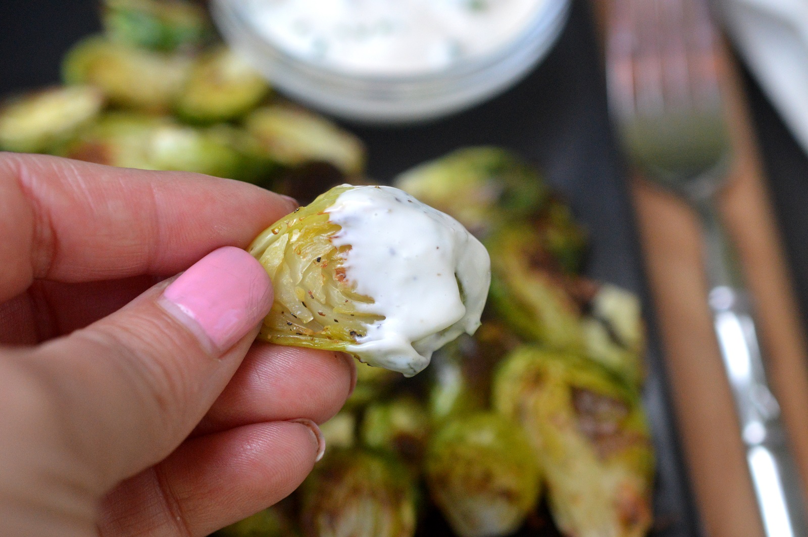Brussels Sprouts Chips With Quick Lemon Aioli