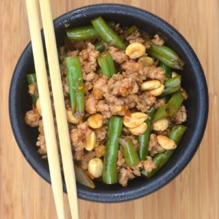 Ground Meat and green beans stir fry