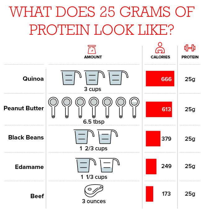 What 25 grams of protein looks like beef