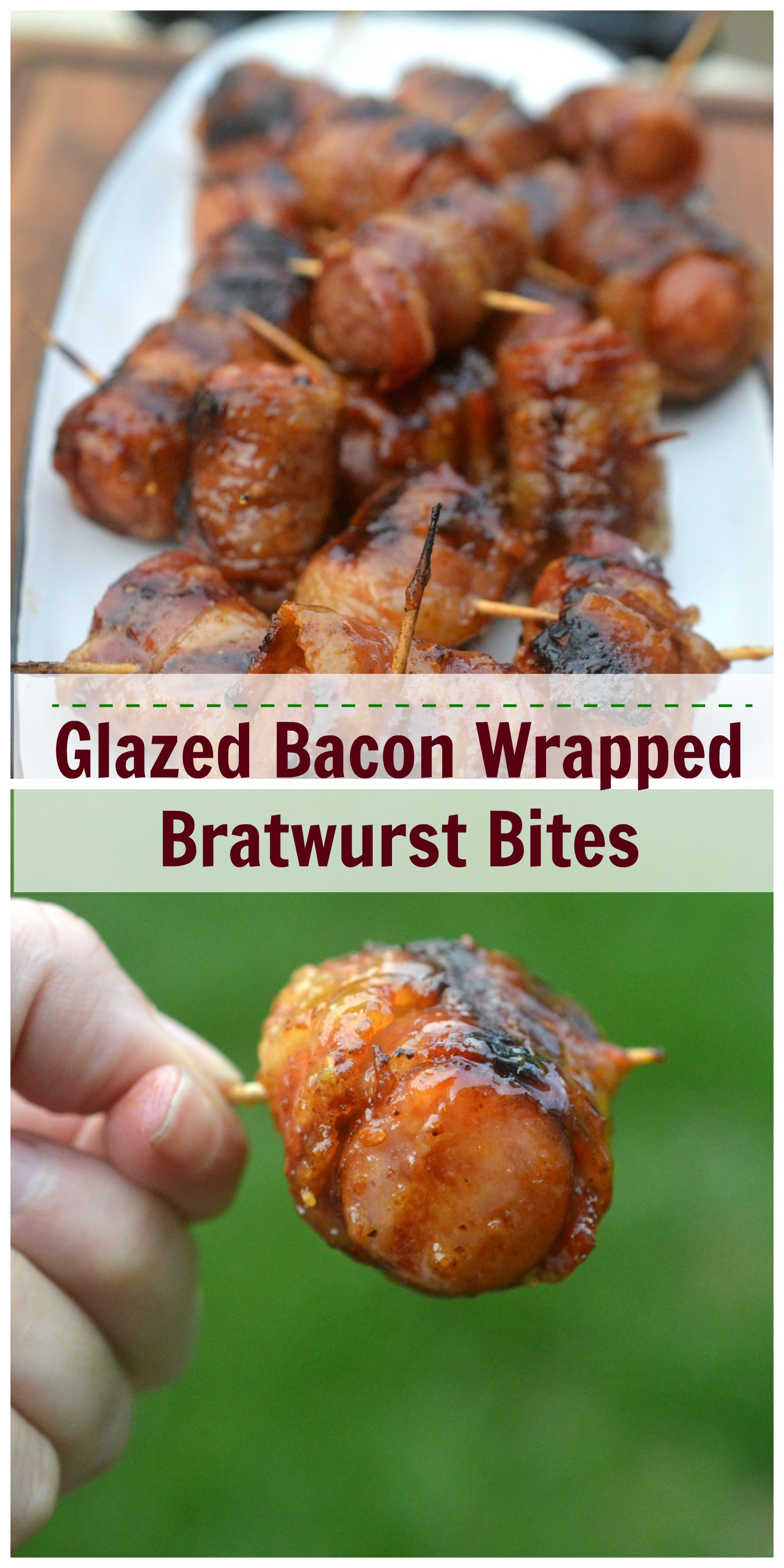 Bacon Wrapped Bratwurst appetizer