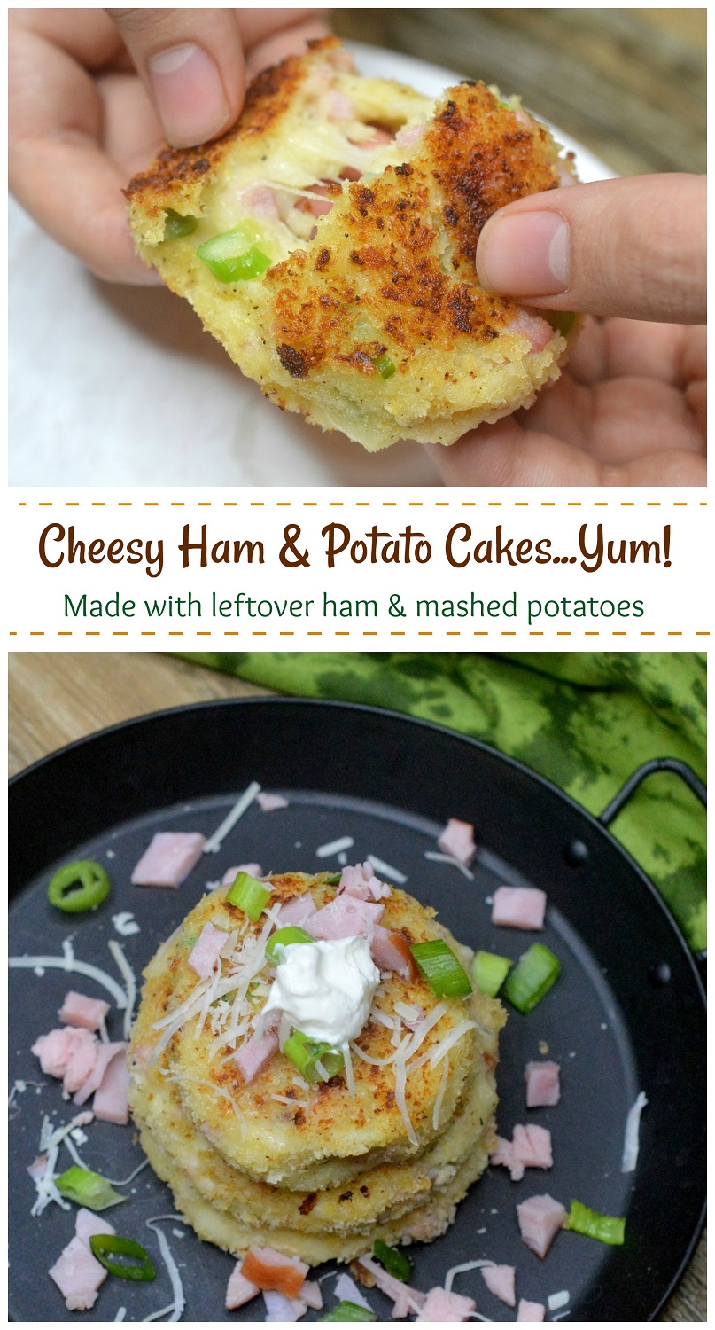 Cheesy Ham & Potato Cakes, Yum!