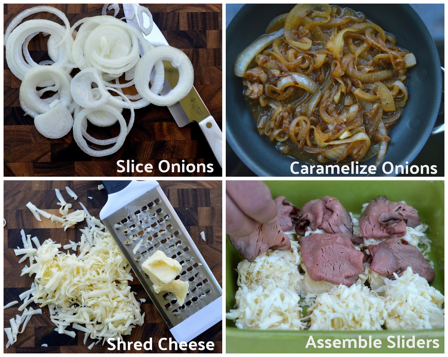 How To Make French Onion Roast Beef Sliders. Ingredients for Roast Beef Sliders