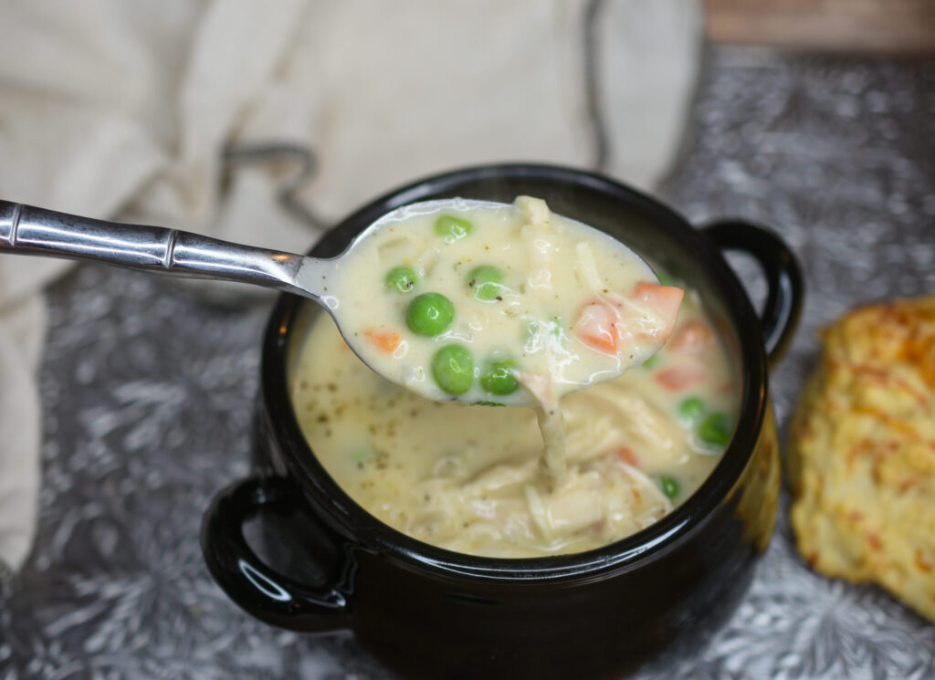 My favorite cold weather soup! Chicken Pot Pie Soup. So much flavor and can be made in 30 minutes or less.