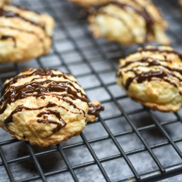 coconut bites on cooling rack