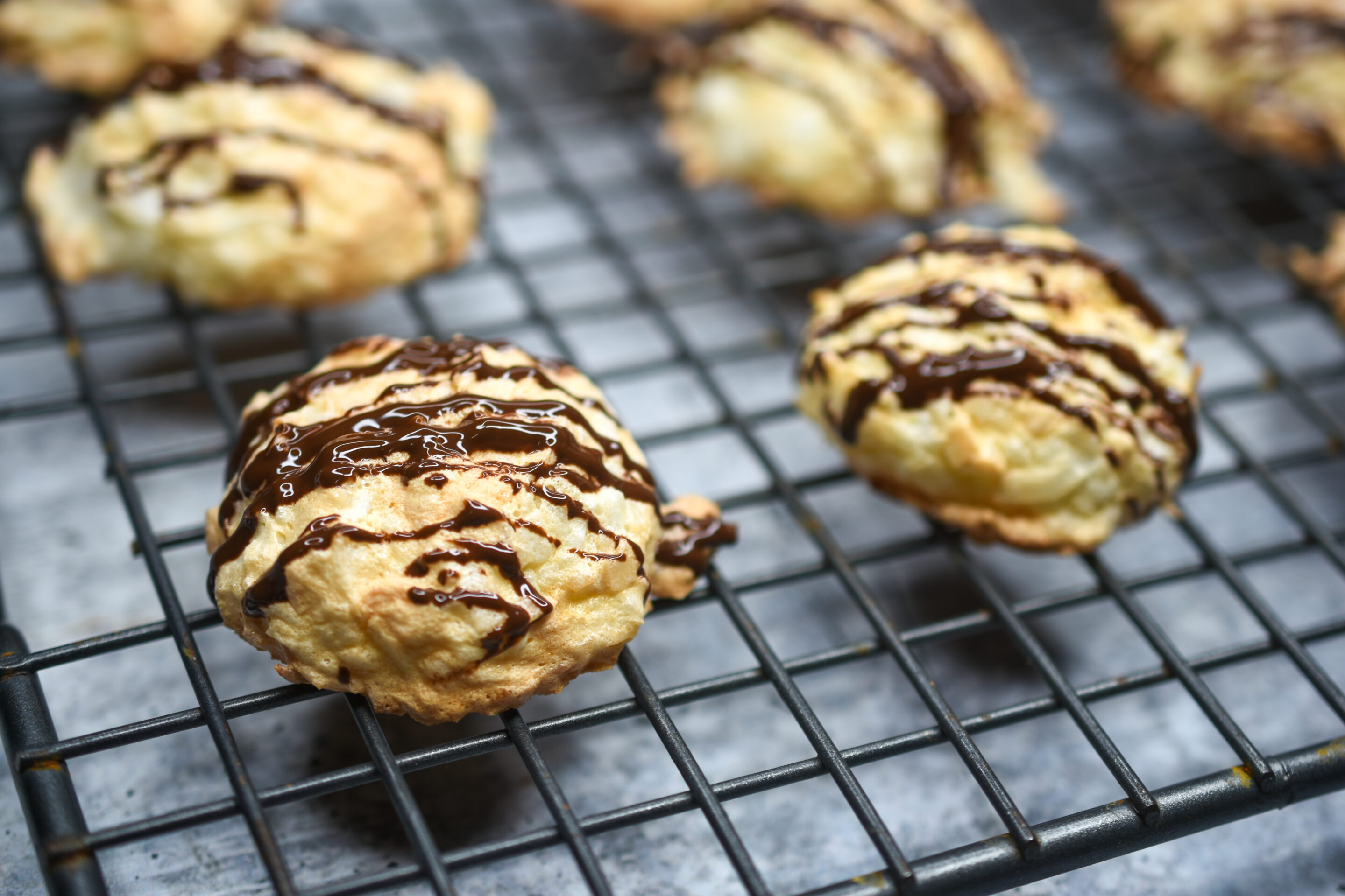 coconut bites on cooling rack