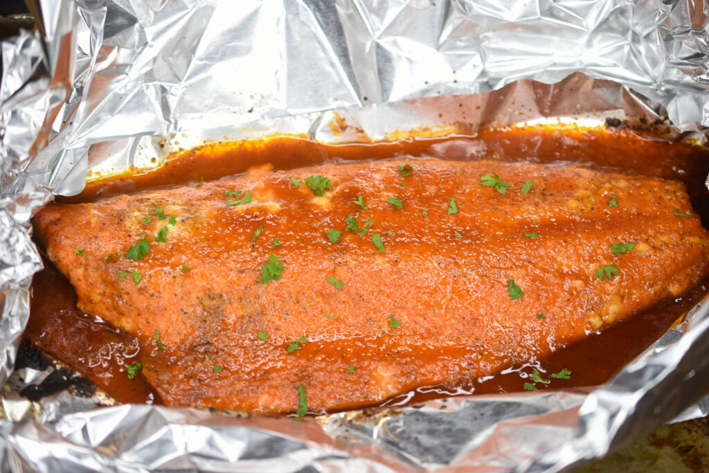 Honey  Sriracha Salmon in foil