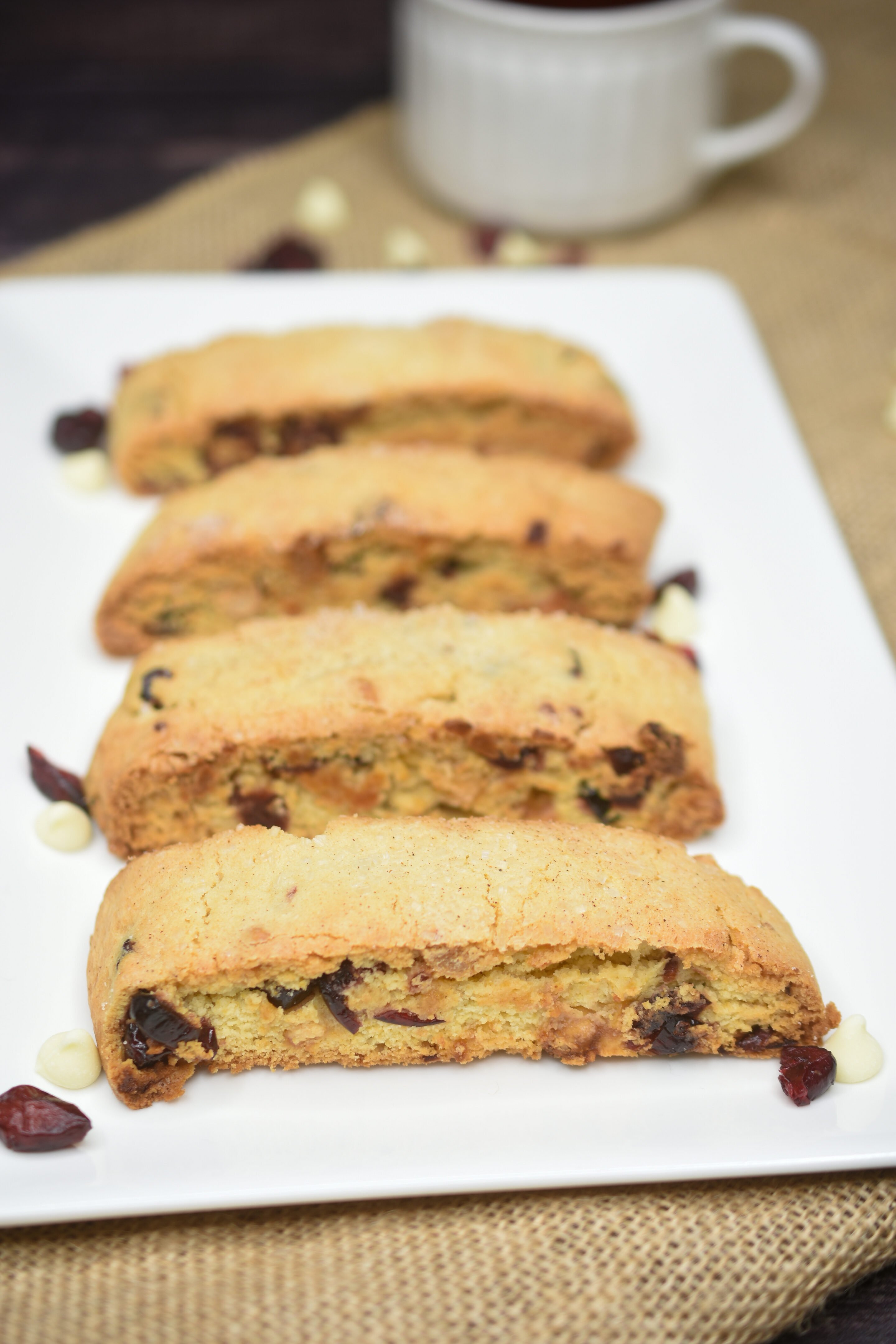 White Chocolate Cranberry Biscotti recipe. 
Cranberry biscotti recipe