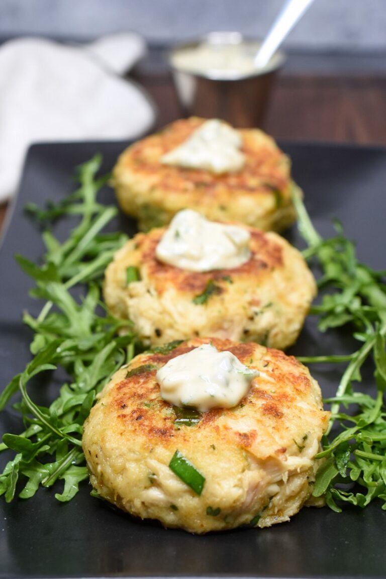 Tuna Patties recipe over greens
